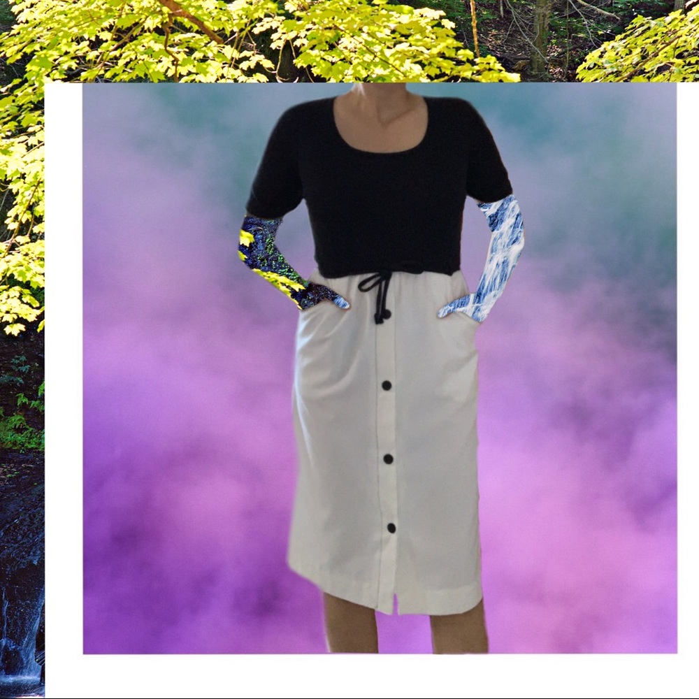 ❀ Black & White Vintage dress